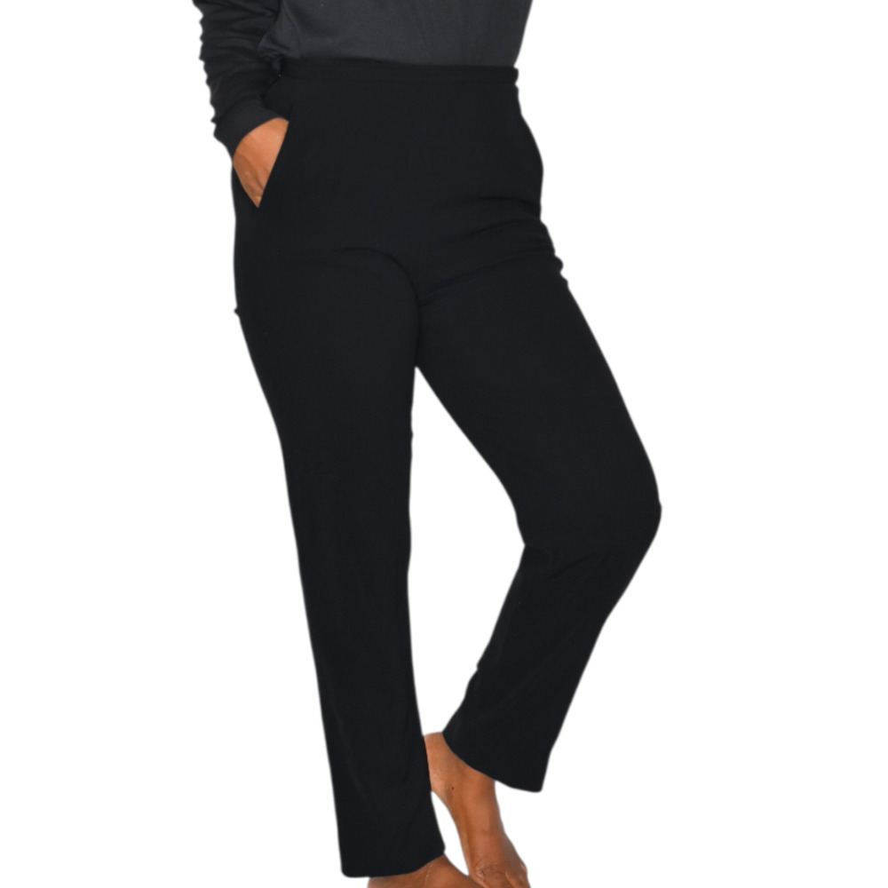 Vintage Worth High Rise Trousers Pants Black Ankle Slits Professional Tapered 4